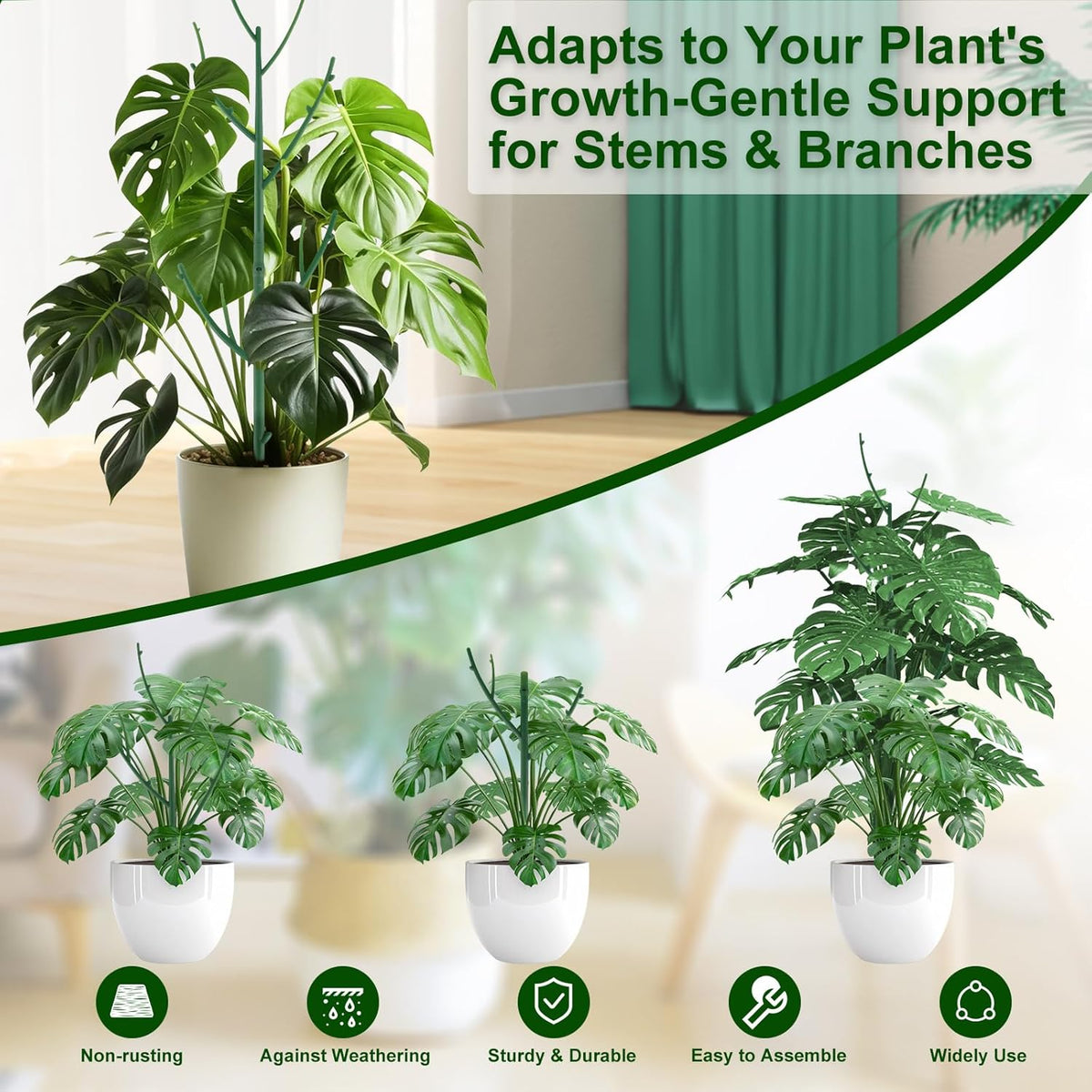 🎉🌱 Adjustable Climbing Plant Stakes – Natural‐Look, Tool‐Free Support for Indoor & Outdoor Vertical Growth