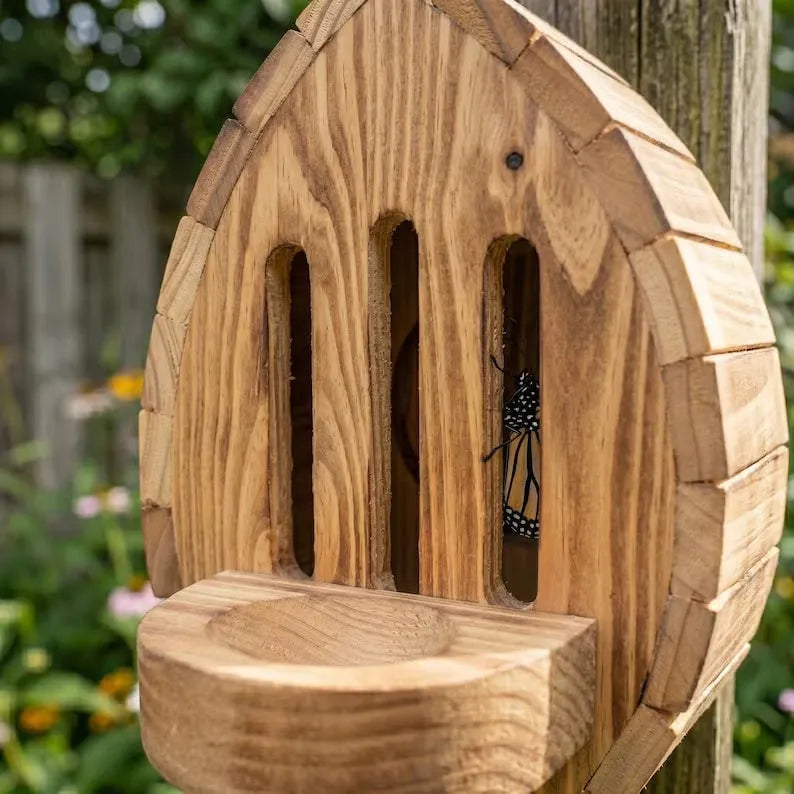 🔥HOT SALE🔥🎉Handmade Garden Butterfly House with Feeder Station🦋