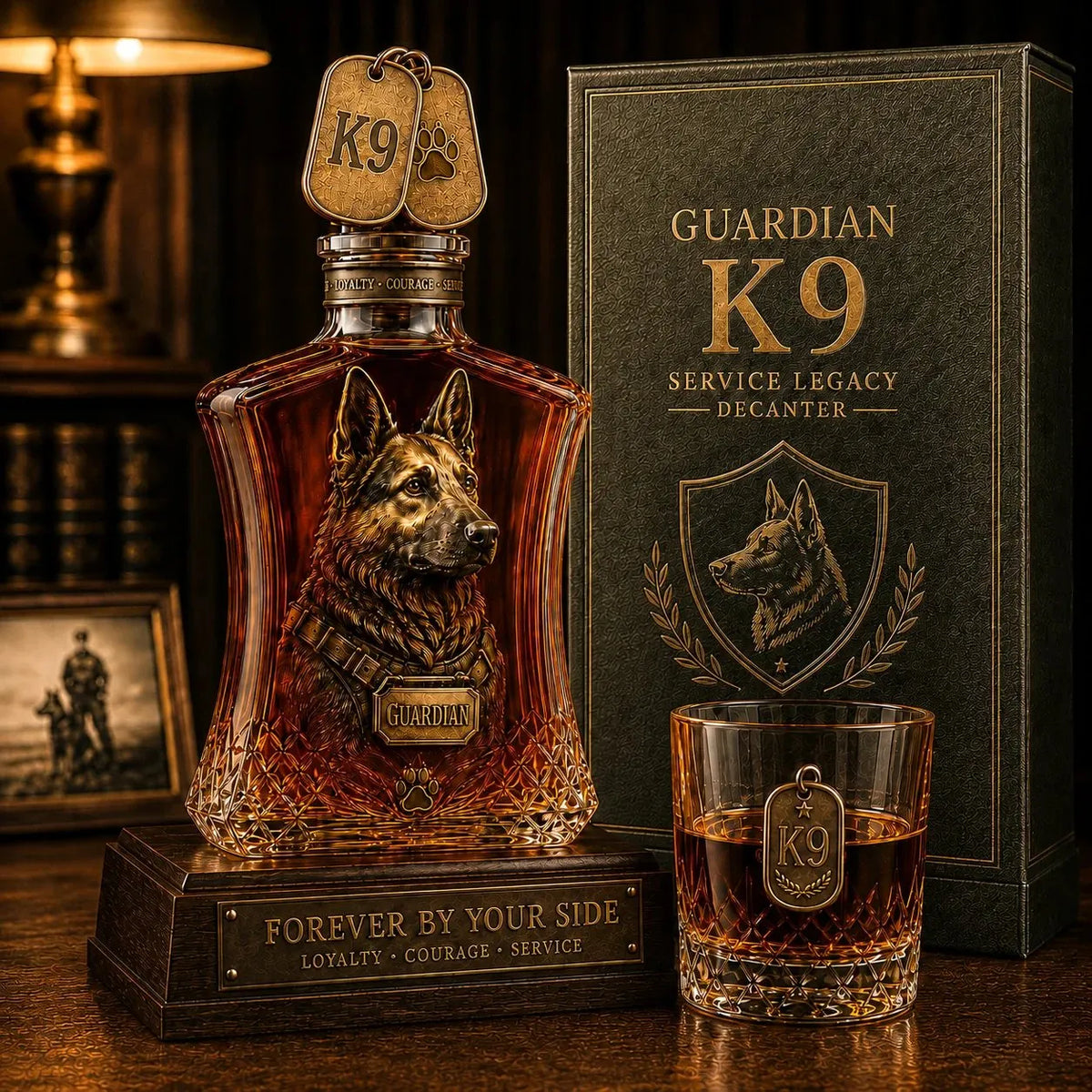 🔥HOT SALE🔥🐕🐾Guardian K9 Service Legacy Whiskey Decanter Set