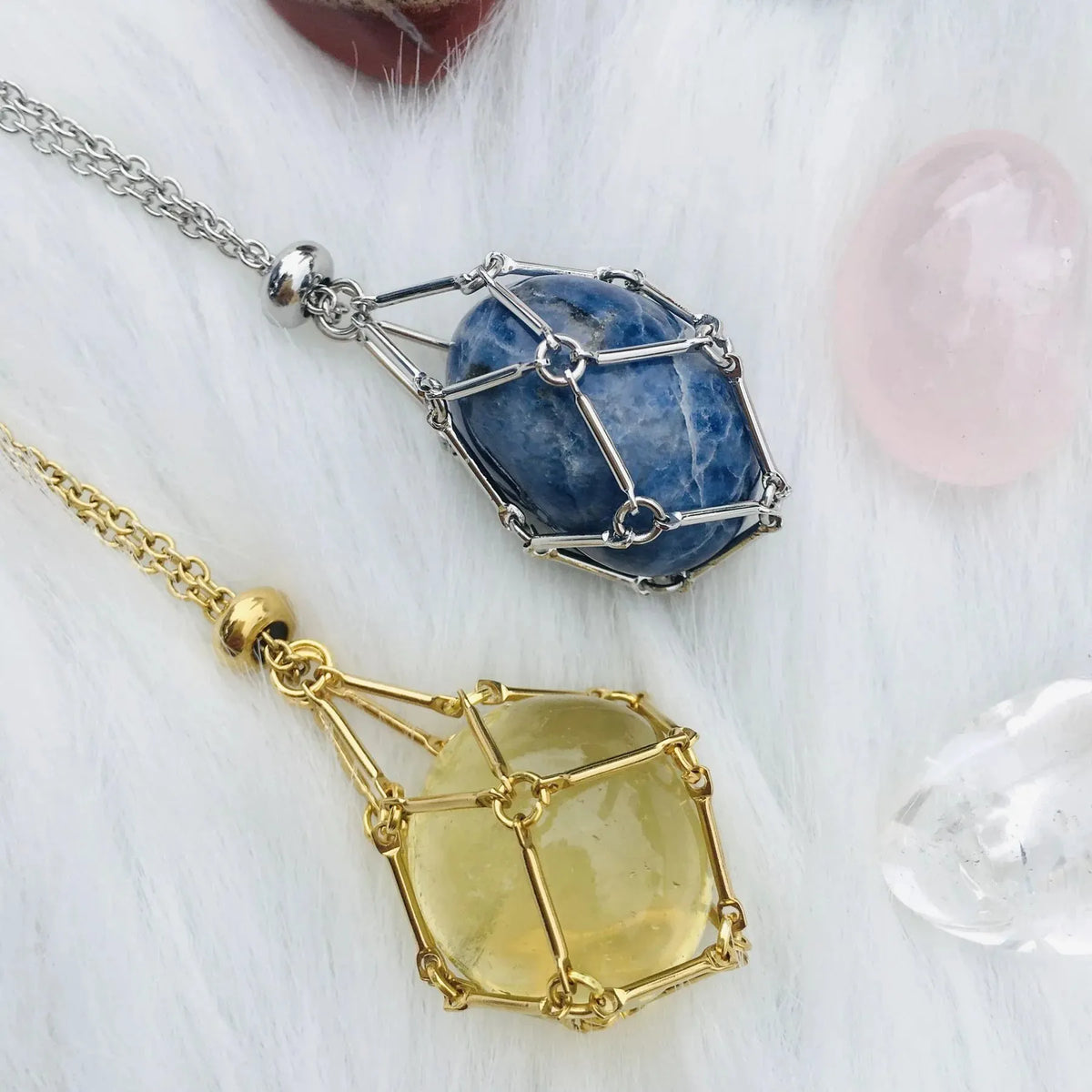 Crystal Stone Holder Necklace - Free (Crystal) Gift Included🎁