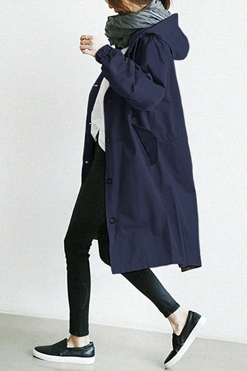 Waterproof  Oversized Hooded Windbreaker Rain Jacket