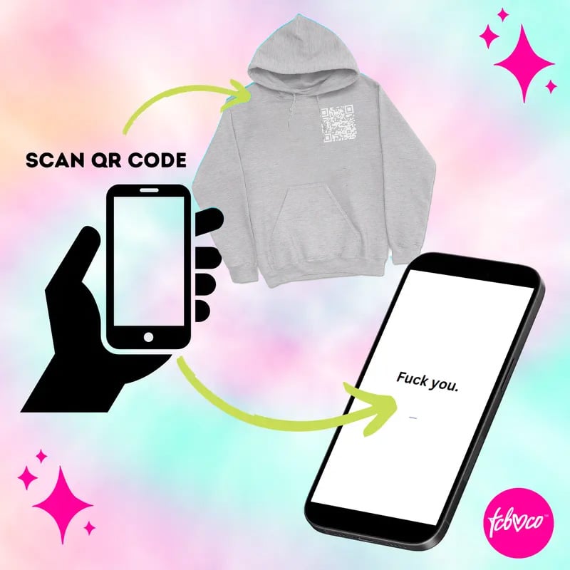 Funny FU QR Code Hoodie