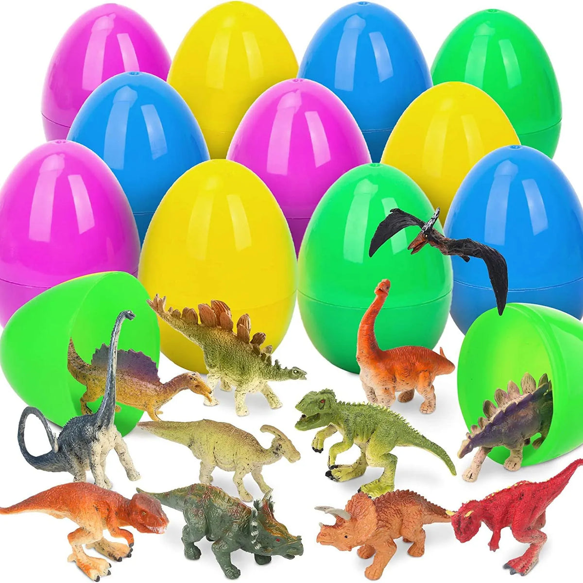 BUY 2 FREE SHIPPING -Easter Eggs Filled With Pull-Back Construction Vehicles, Cute Animals, Dinosaurs, Jewelry pieces and Bunnies