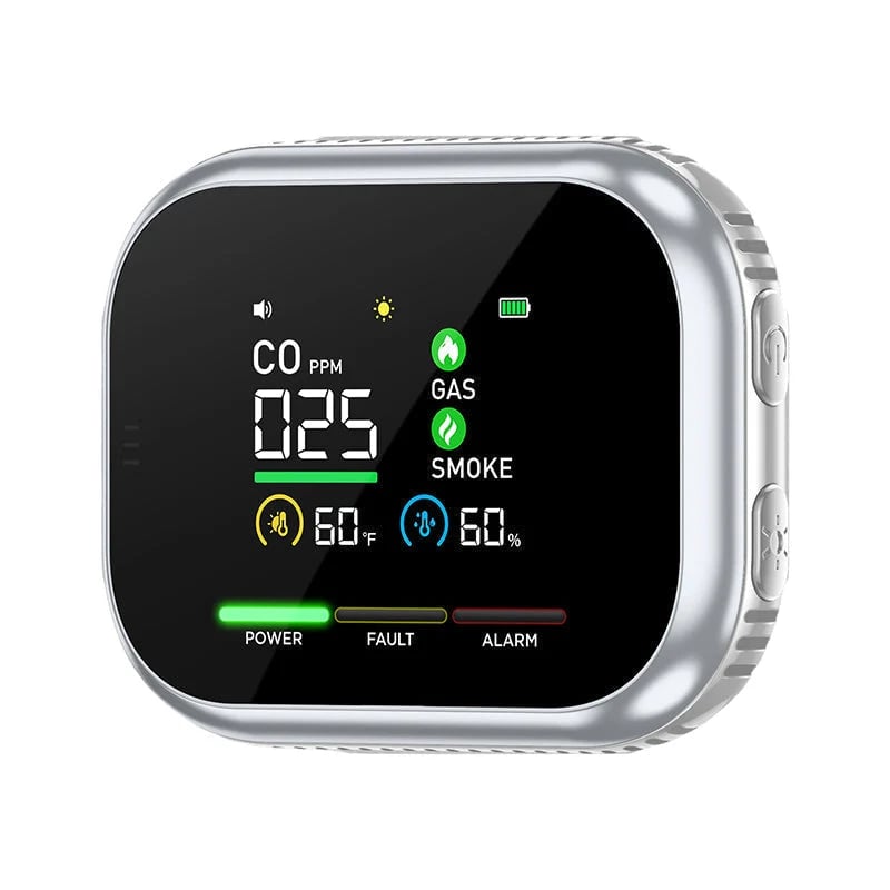 🎉🛡️ Multi-Function Home Safety Detector – CO, Gas, Smoke, Temperature & Humidity Monitor