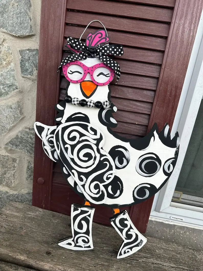 🐔Funny Chicken Wooden Door Hanger