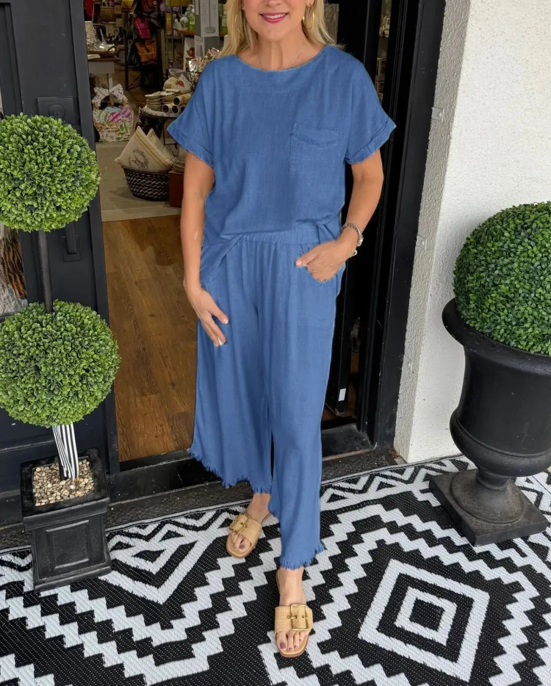 Women's Loose Top & Wide Leg Pants Set