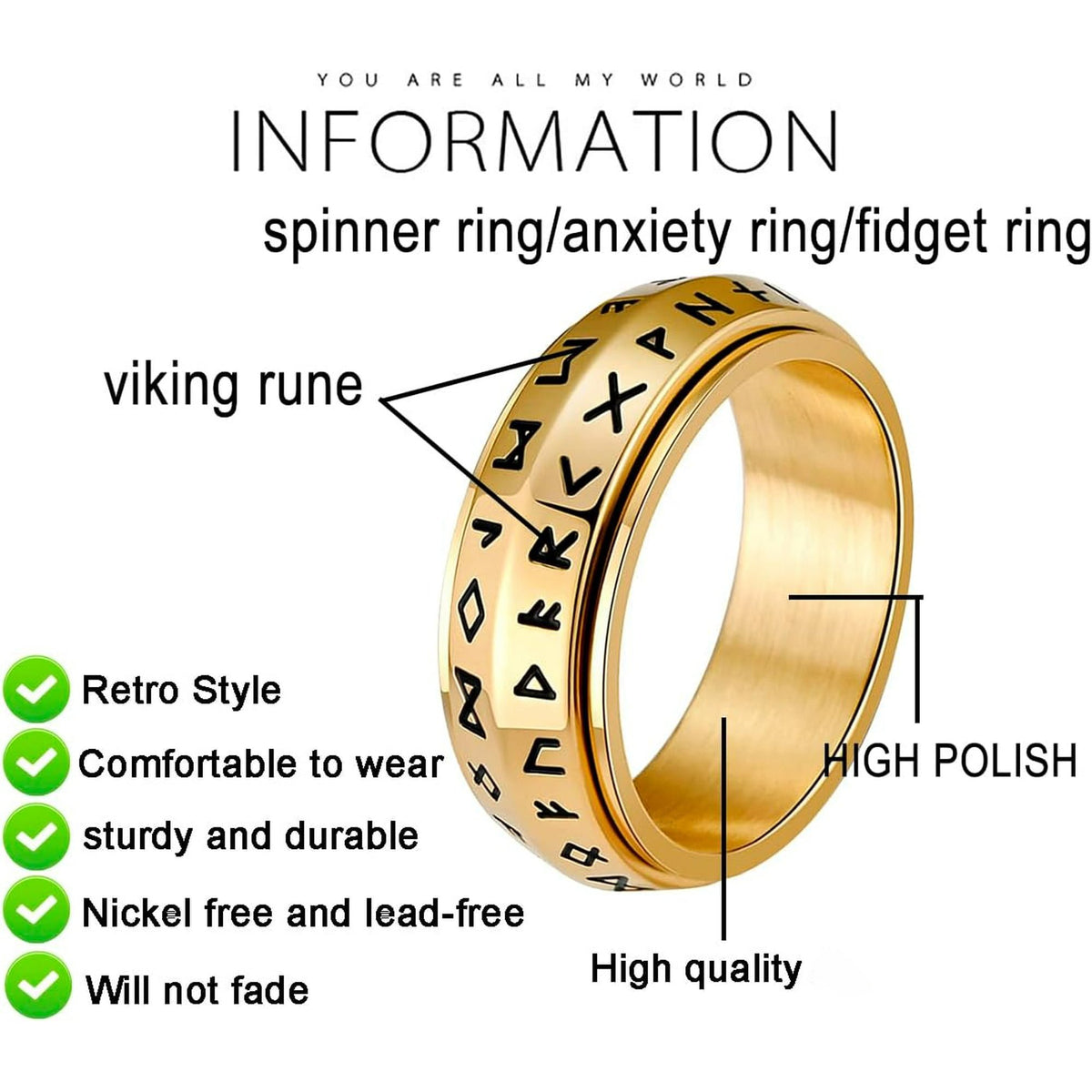 🔥LAST DAY 49% OFF - 💍Viking Rune Rotatable Ring