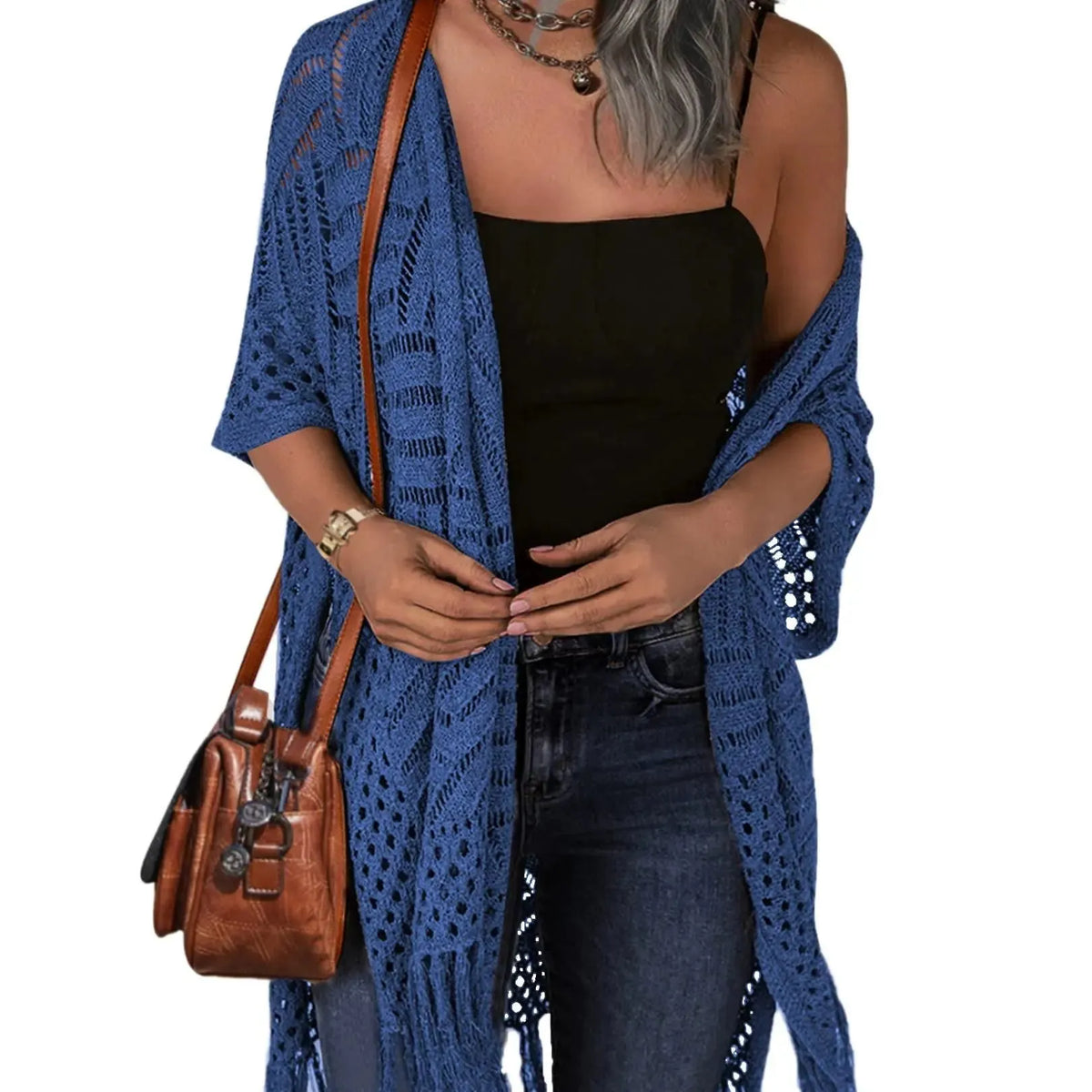 🎉✨ Lightweight Crochet Boho Kimono