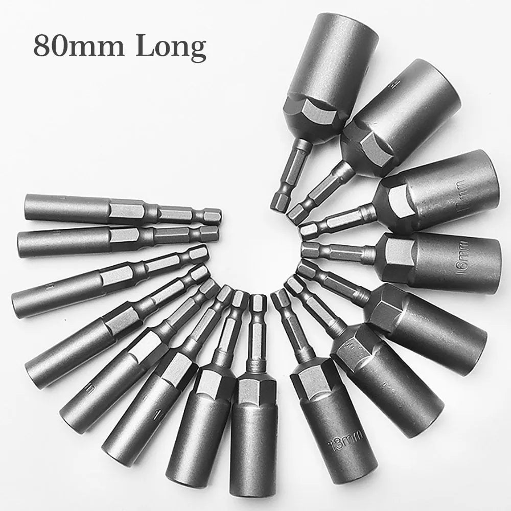 Extra Deep Hex Bit Socket Bolt Nut Driver Bit Set