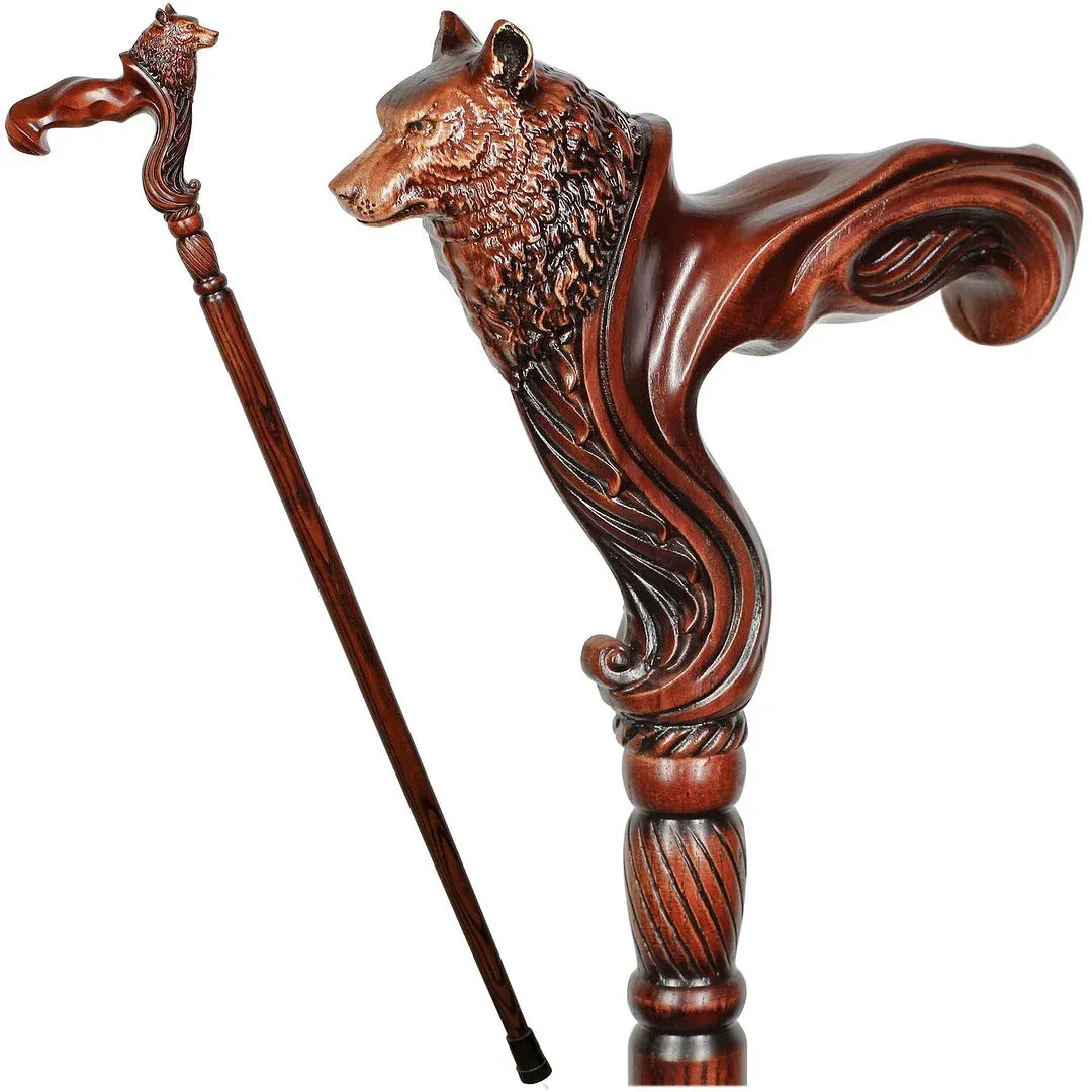 Designer Art Wooden Cane badass Walking Stick Horse with Saddle, Fancy decorative canes for ladies and men