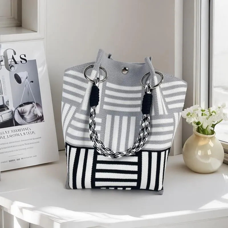 🔥HOT SALE🔥👜🏅Boho Woven Polyester Bucket Bag