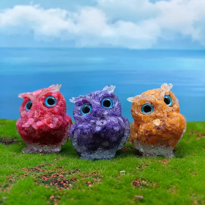🦉Handmade Natural Crystal Gemstone Owl🎁💎