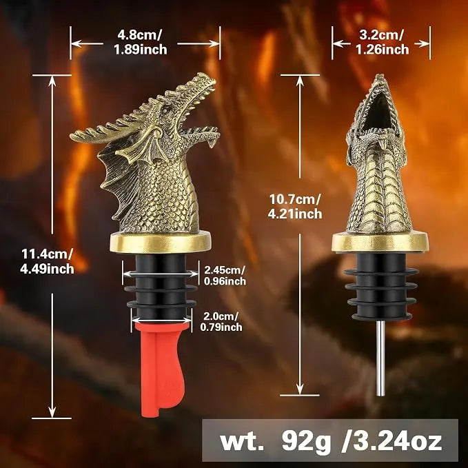 Dragon Head Wine Pourer & Bottle Stopper Set🐉🍷
