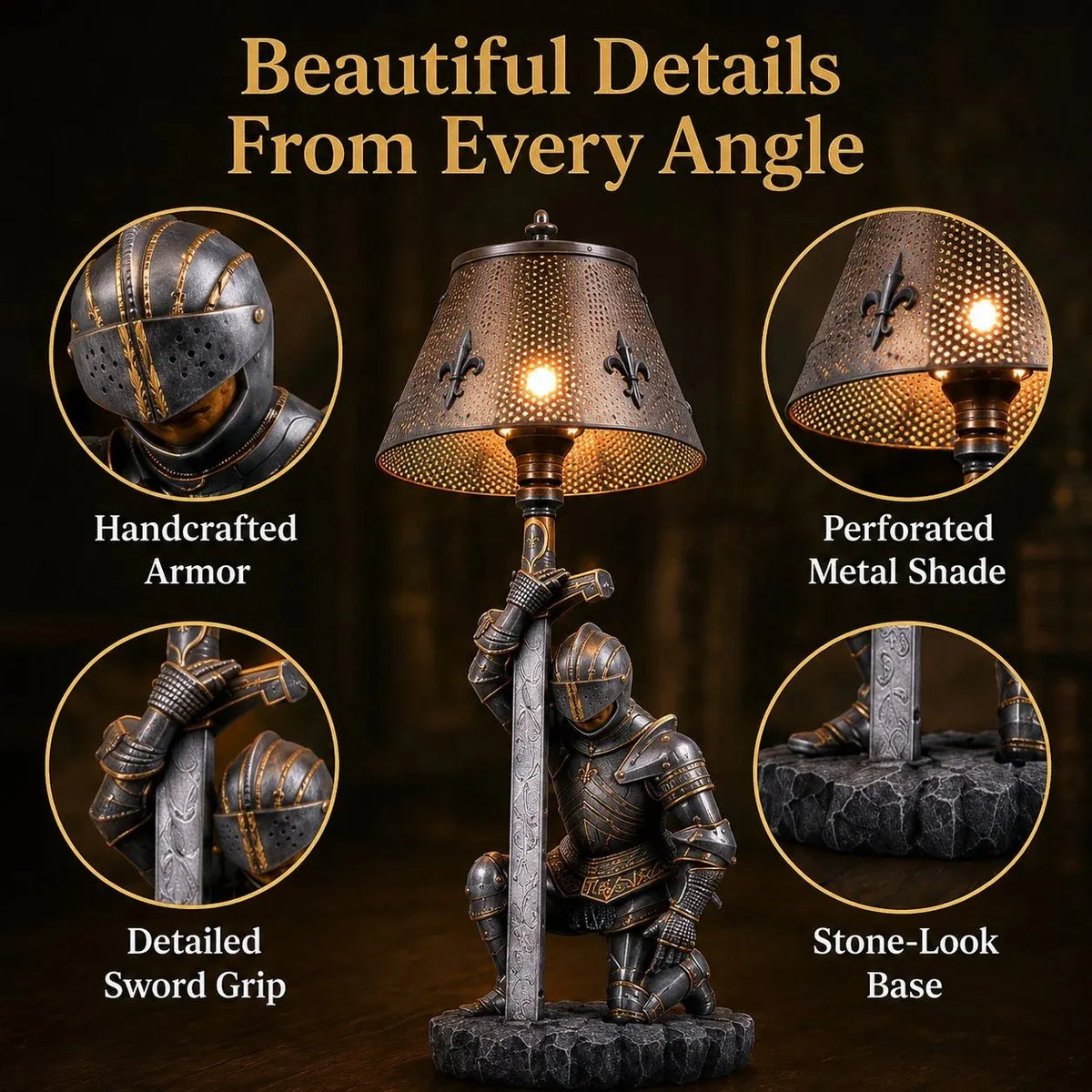 ⚔️ The Honorbound Medieval Knight Lamp - A Timeless Guardian of Courage, Loyalty & Honor🏅