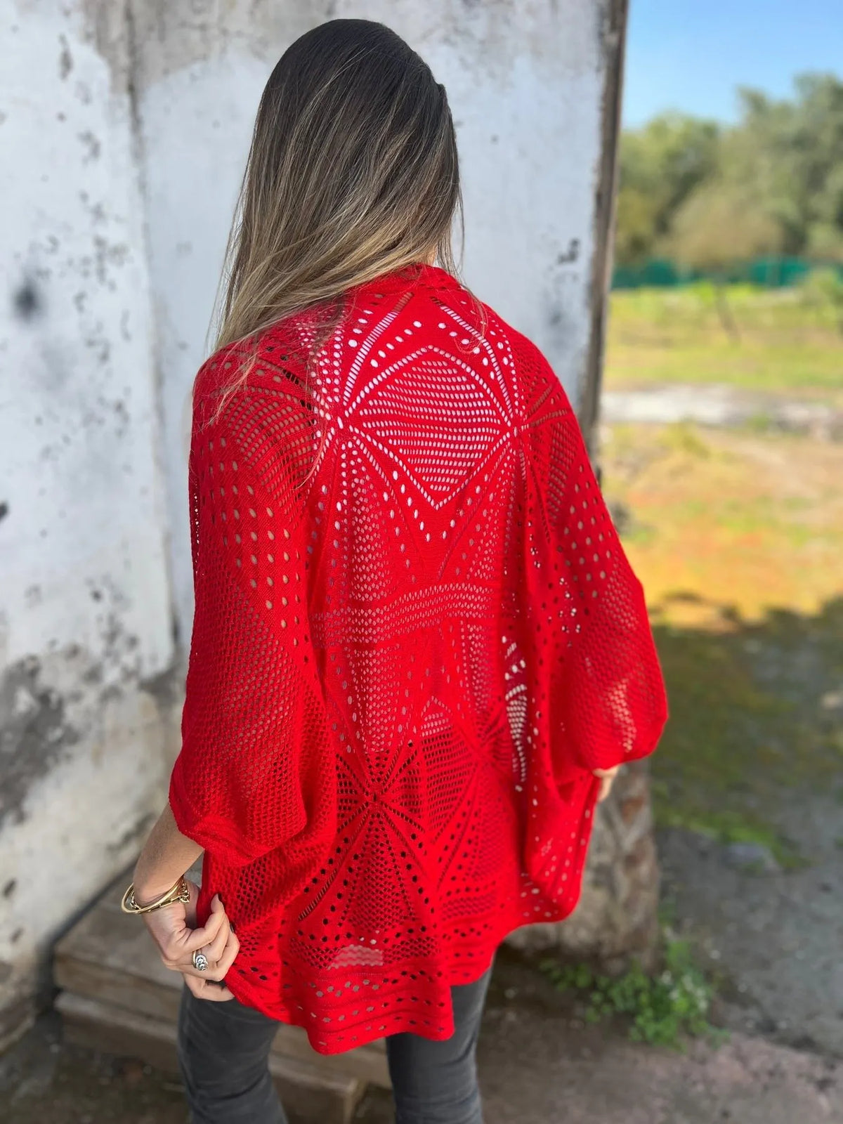 Hollow Half Sleeve Cardigan (Buy 2 Free Shipping)