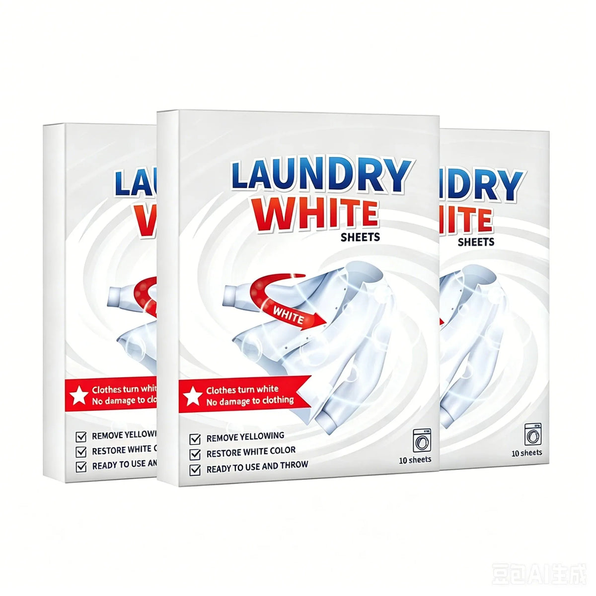 🔥HOT SALE🔥🔥💥 Deep Cleaning Laundry Whitening Sheets ✨🧺 Powerful Stain Remover Brightening Fabric Laundry Cleaning Sheets