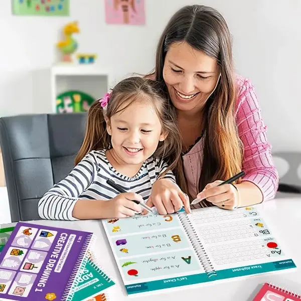 🔥Last Day 50% OFF ✏️📚 Magic Reusable Handwriting Workbook Set for Kids (6 Books)