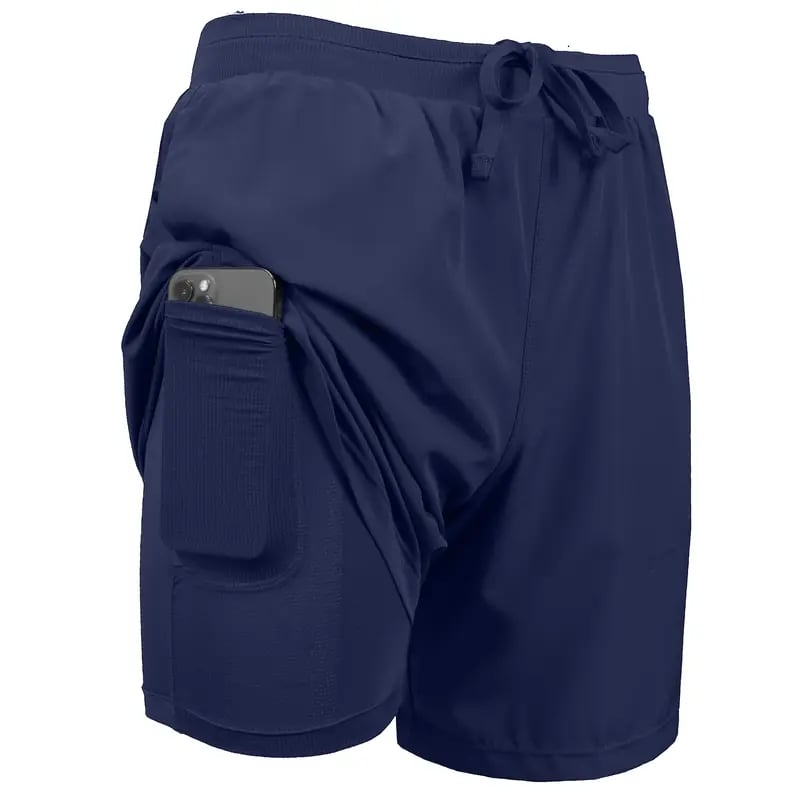 🎉3-Pack Men's 2 in 1 Stretch Active Quick Dry Gym Running Shorts With Liner
