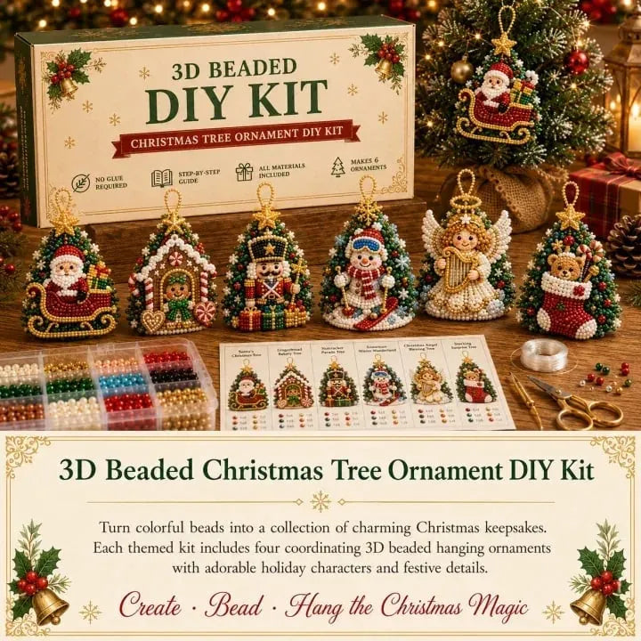 🔥 HOT SALE 🔥⏳ Last Day 49% OFF – 🎄 Beginner-Friendly DIY 3D Christmas Beaded Ornament Kit | Complete 4-Piece Set with Glass Beads, All Tools & Step-by-Step Guide Included 💕