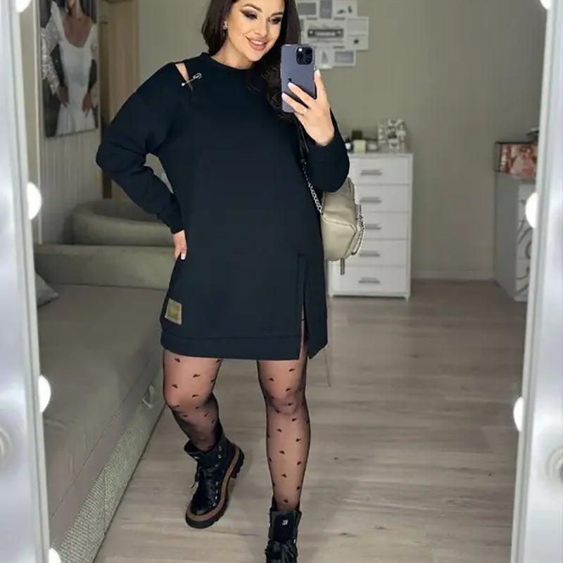 Women's Chic Hollow Out Sweatshirt Dress