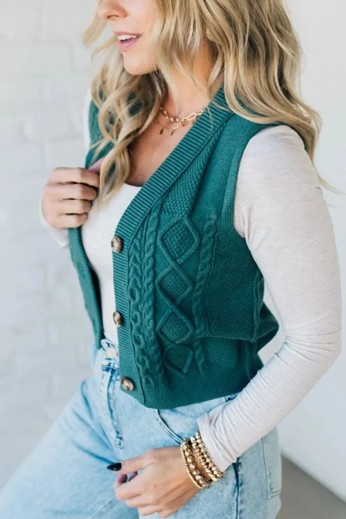 Cable Knit Vest | Buy 2 Free Shipping