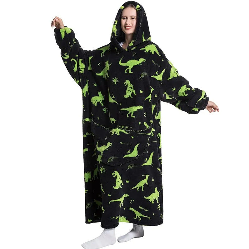 Cute Cartoon Print Hoodie Blanket