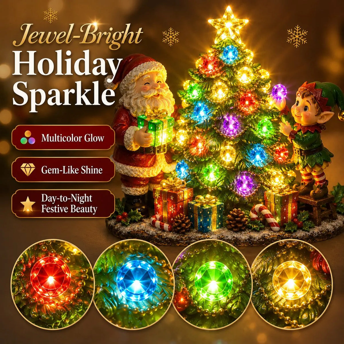 🎉🎄Jeweled Christmas Tree Plug-In Night Light