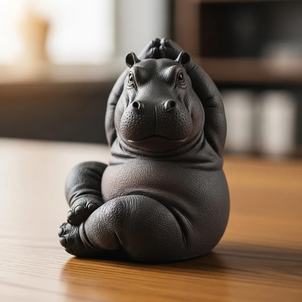 The Awkwardly Adorable Yoga Hippo