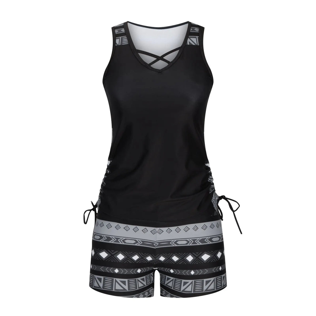 Women's Tummy Control Tankini Set with Built-In Bra – Flattering Boho Swimwear with Shorts🔥 Buy 2 Free Shipping