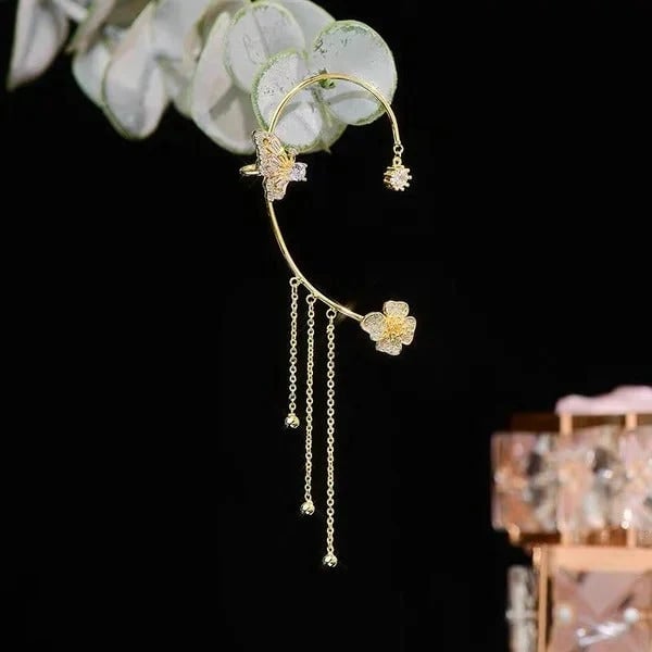 🔥HOT SALE🔥✨🦋Cubic zirconia earrings with butterfly fringes