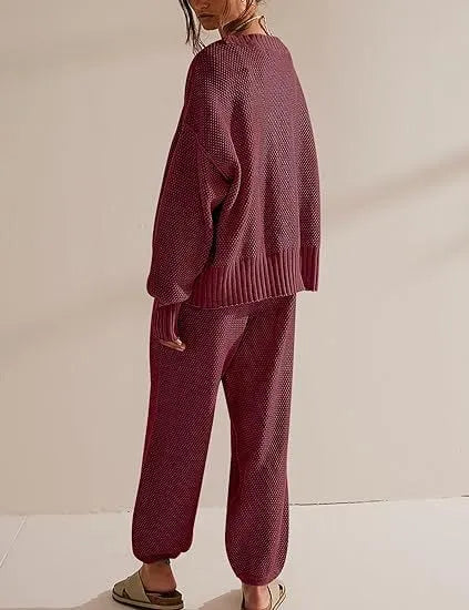 Soft Ribbed Knit Cardigan Set (FREE SHIPPING)