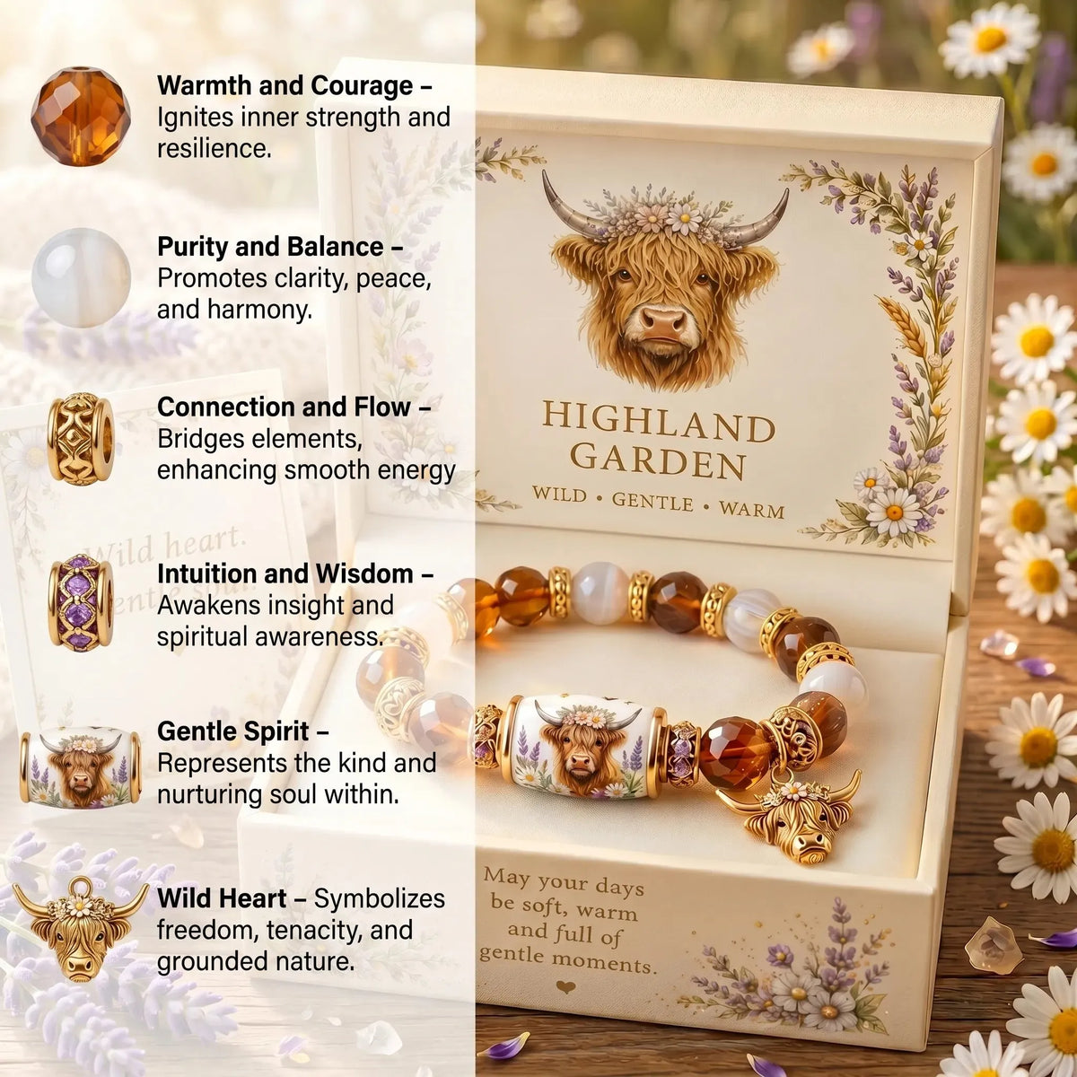 🐂Wild • Gentle • Warm🌾 — Highland Garden Bracelet✨