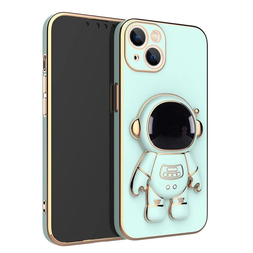 6D Plating Astronaut Hidden Stand Case Cover for iPhone