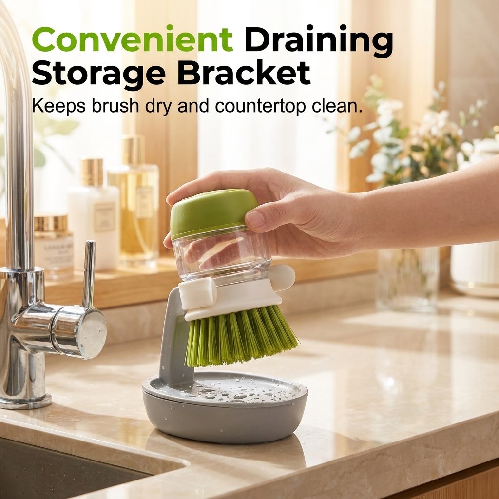 🔥HOT SALE🔥Palm Soap Dispenser Dish Brush with Storage Bracket Holder
