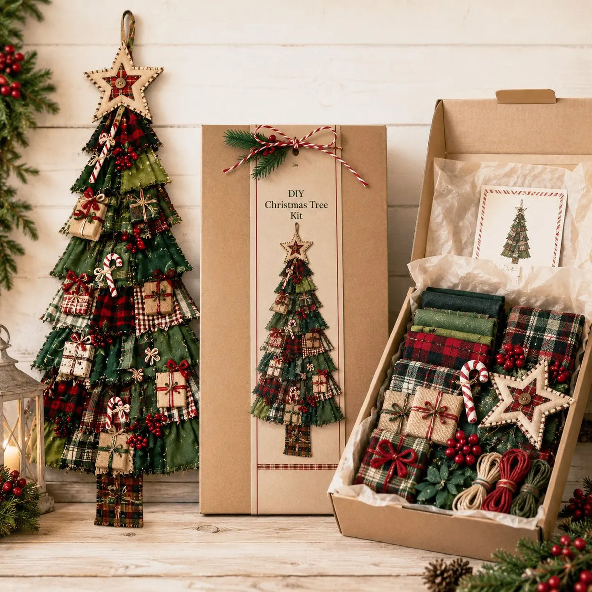 🔥 HOT SALE 🔥🎄Beginner-Friendly DIY Oversized Patchwork Christmas Tree Door Hanging Kit | Complete Kit with All Tools & Step-by-Step Guide Included 💕