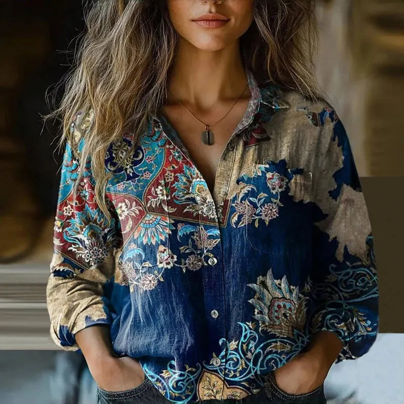 Printed Vintage Blouse