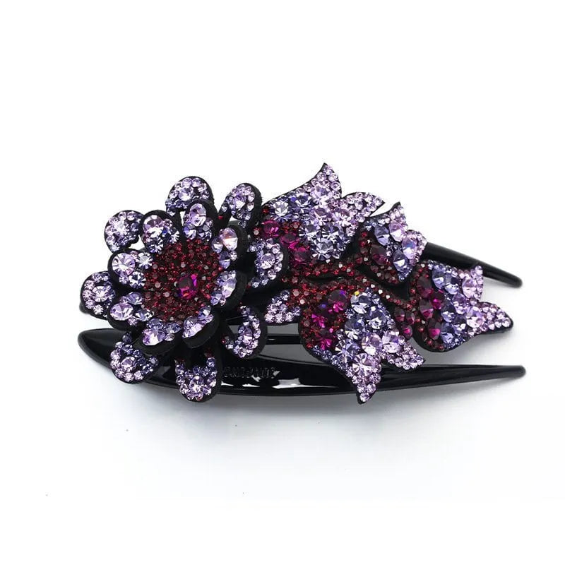 BUY 2 GET 1 FREE🎁Rhinestone Double Flower Hair Clip
