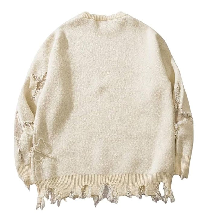 Unisex Skull Print Hip-Hop Distressed Sweater (Buy 2 Free Shipping)