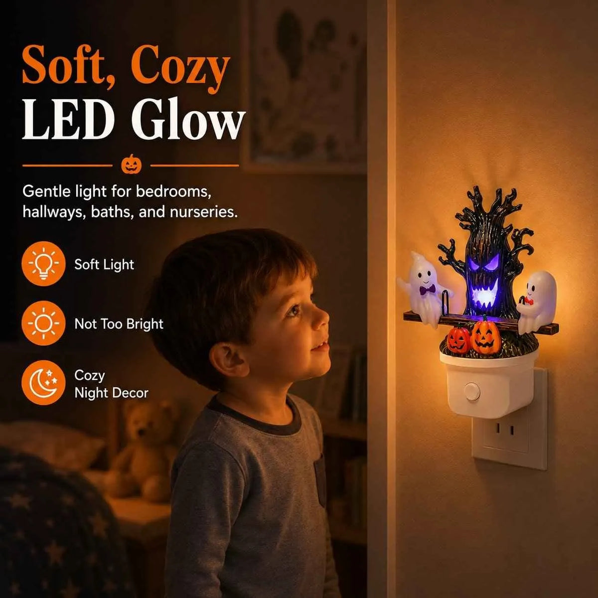 🔥HOT SALE🔥🔥LAST DAY 49% OFF🎃👻Animated Seesaw Ghost Plug In LED Night Light