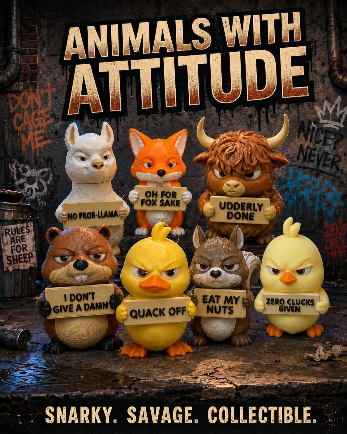 Funny Animal Desk Collectible | Animals with Attitude
