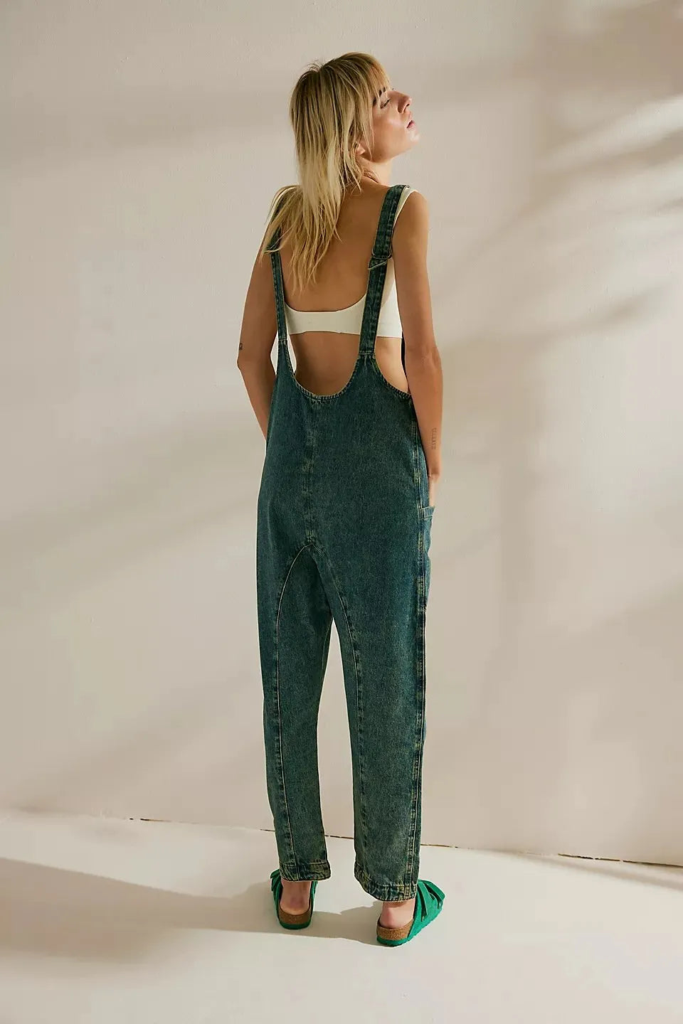 Denim Jumpsuit With Pockets (Buy 2 Free Shipping)