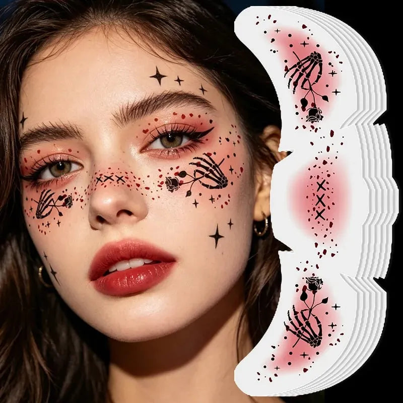 🔥 HOT SALE 🔥Glow in the Dark Halloween Glitter Freckles Temporary Tattoo Set