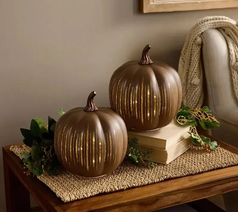 Illuminated Starry Night Pumpkins by Valerie