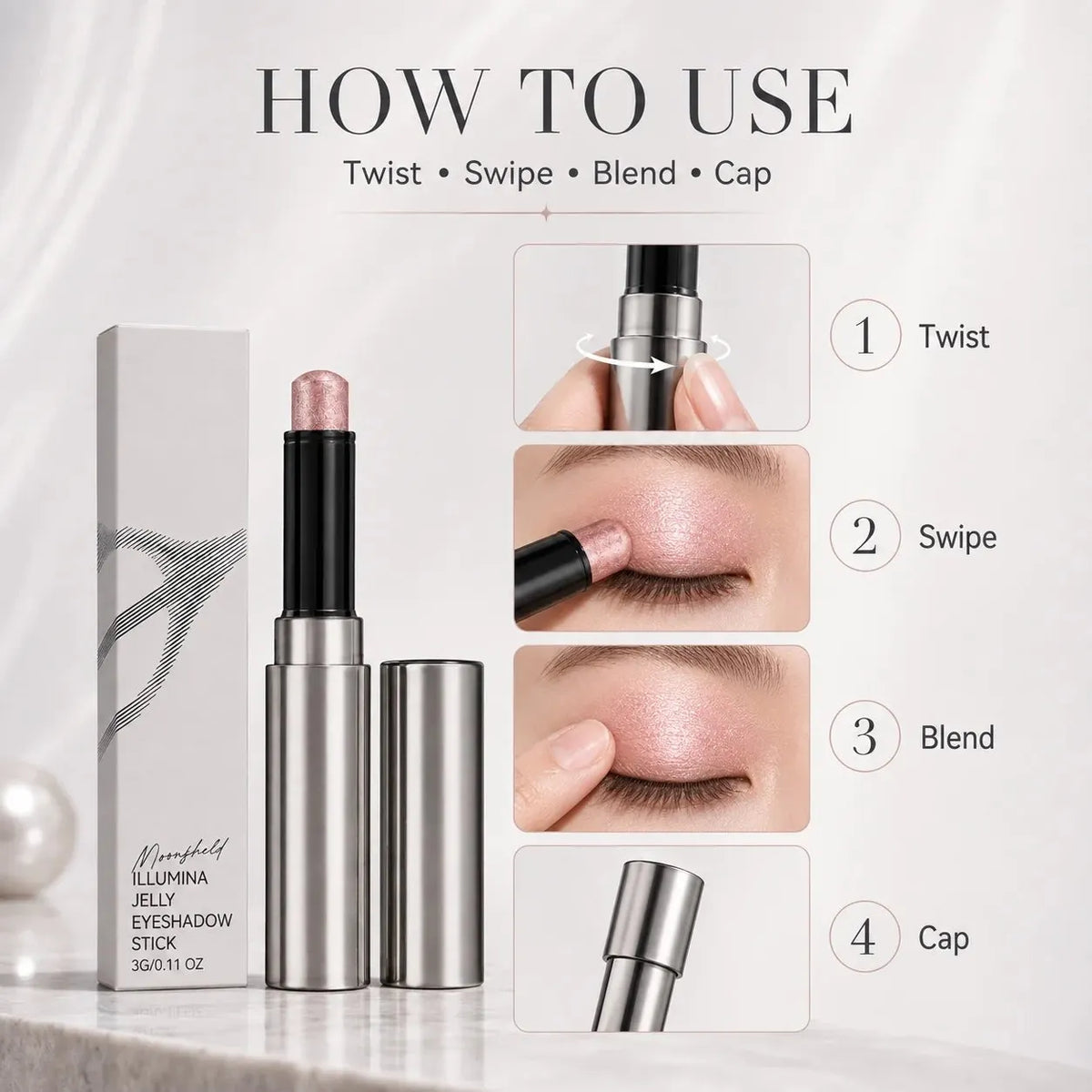 🔥 HOT SALE 🔥💧Jelly Eyeshadow Stick – Metallic Shimmer Eye Color