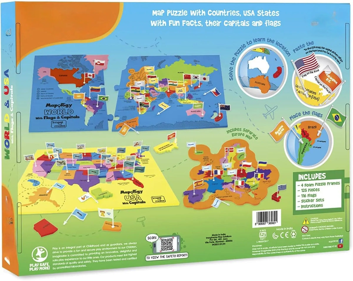 🎉🔥🌍 World Map & USA Map Puzzle Set