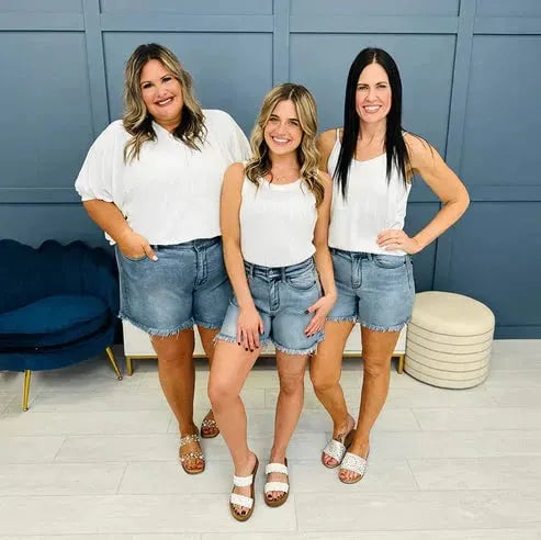💖Limited Time Sale 49% Off🩳High Rise Frayed Hem Cut Off Jean Shorts