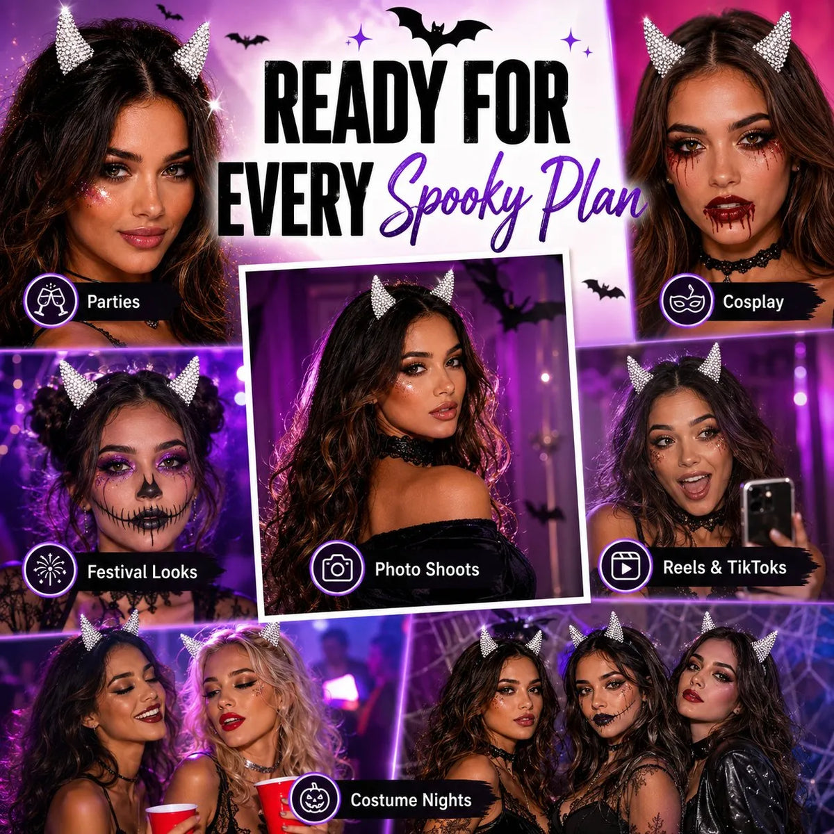 🎉💥49% OFF - 😈✨ Cute Sparkle Magnetic Devil Horns