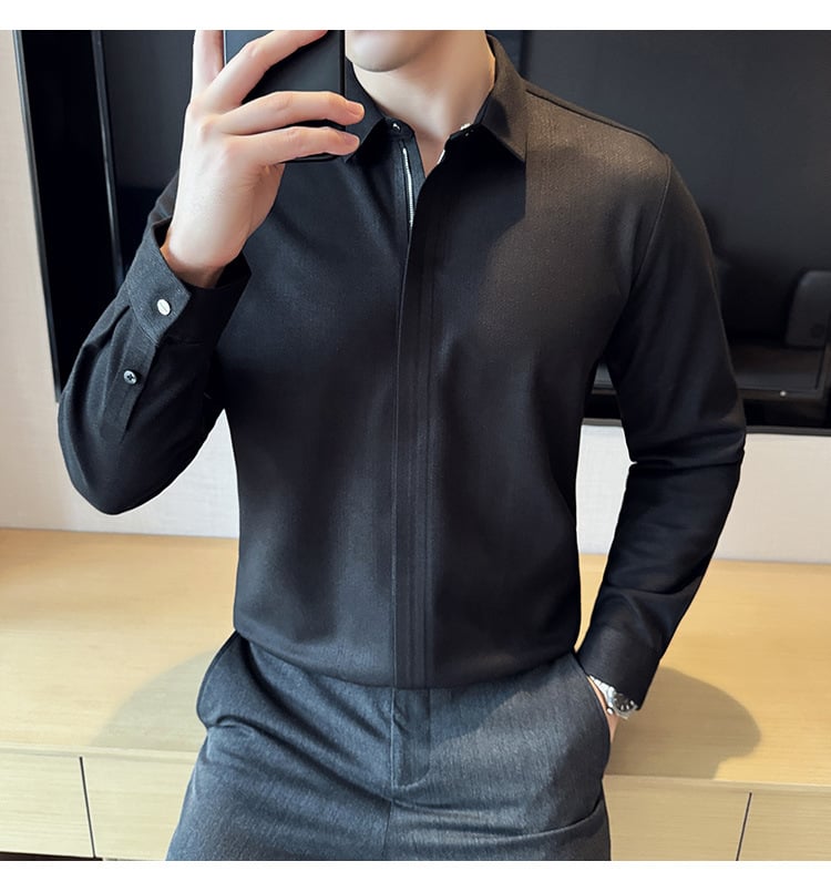 NEW Men's Casual Zipper Long Sleeve Shirt (Buy 2 Free Shipping)