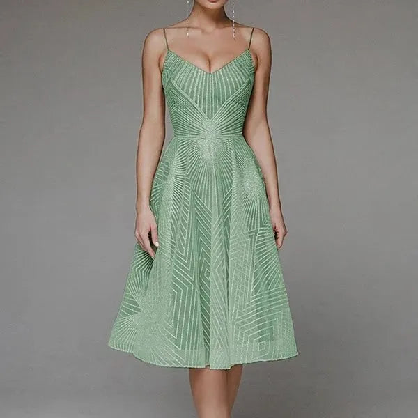 🔥Last day 49% OFF🔥Stylish V-neck strap A-line dress