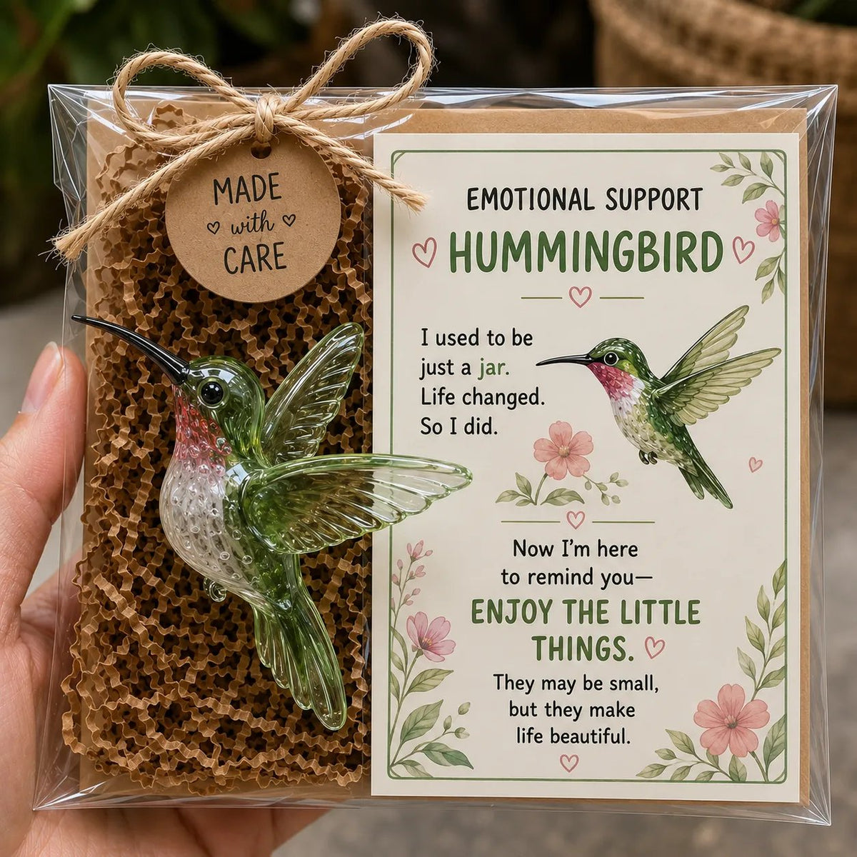 🌸🐝🦛 Emotional Support Glass Animal Gift Set – A Meaningful Little Reminder That You Matter 💕